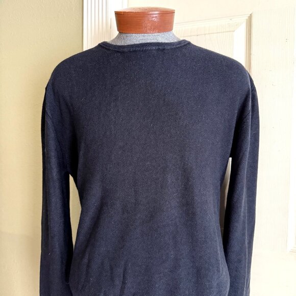 mens size XXL navy blue virgin wool Belstaff sweater jumper seedstitch - Picture 4 of 10